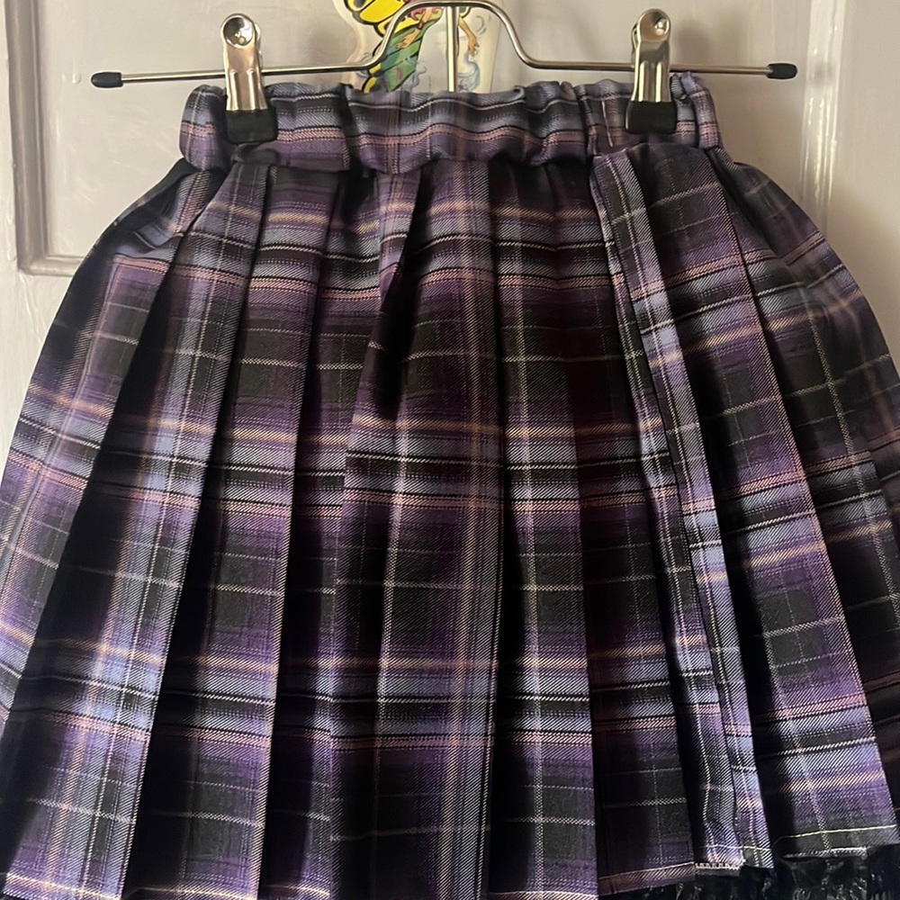 Purple plaid skirt